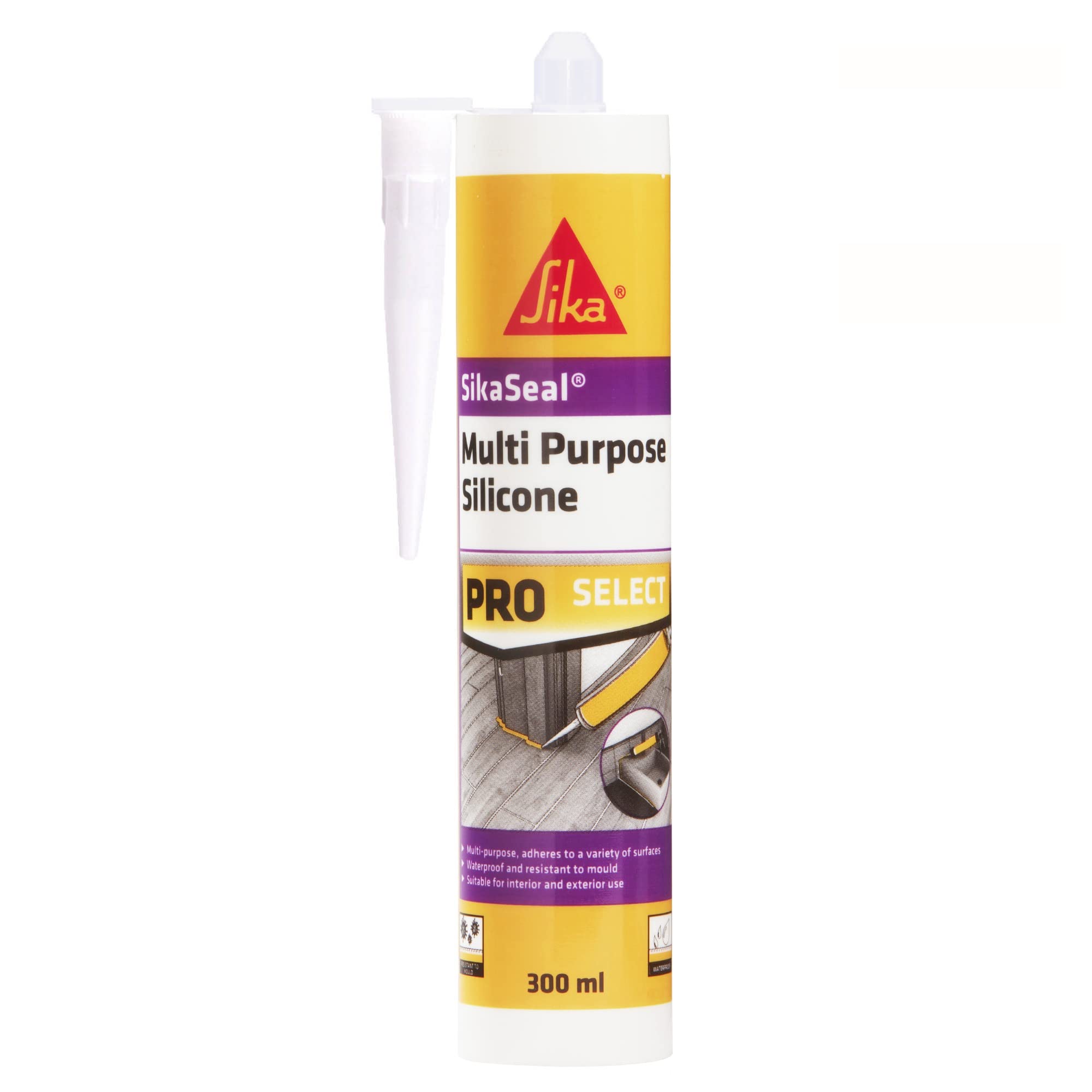 Sika – SikaSeal Multi-Purpose Silicone Sealant – Waterproof – Excellent Flexibility – Suitable for Internal and External Use – Translucent – 300ml