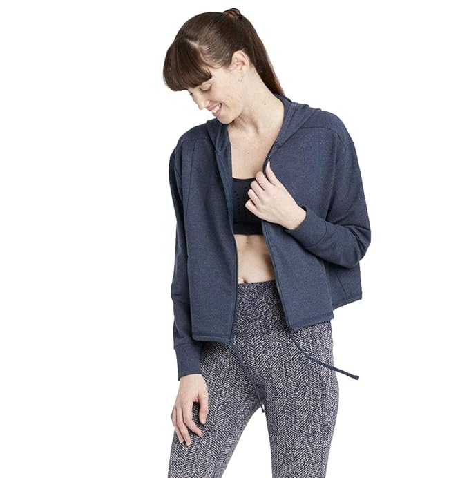 All in Motion Women's Terry Full Zip Hoodie (Navy, XSmall) Amazon.in Clothing & Accessories