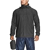 Yevtzl Men's Packaged Lightweight-Rain-Jacket, Waterproof Windbreak Rain Coats for Men with Hood for Hiking Fishing Travel