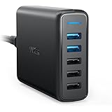 Anker Quick Charge 3.0 63W 5-Port USB Wall Charger, PowerPort Speed 5 for Galaxy S10/S9/S8/S7/S6/Edge/+, Note 8/7 and PowerIQ for iPhone XS/Max/XR/X/8/7/6s/Plus, iPad, LG, Nexus, HTC and More