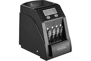 Uargd Automatic Coin Sorter and Counter for USD Coins, Efficient Machine for Sorting and Wrapping 4 Coin Types, Holds 200 Coi