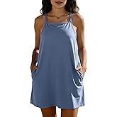 Yeokou Womens Tennis Dress with Bulit-in Shorts Sleeveless Athletic Romper Dresses Active Sundress Workout Outfits