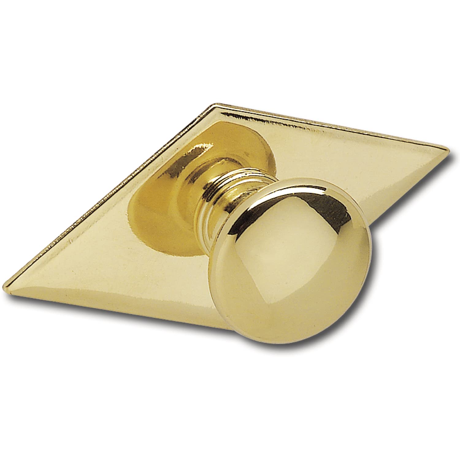 SCHÖRGHOFER & FREHE Furniture Knob Chequered Diameter 25 mm - Knob for Cupboard with Sign 68 x 35 mm - Rustic Handle for Furniture, Polished Brass