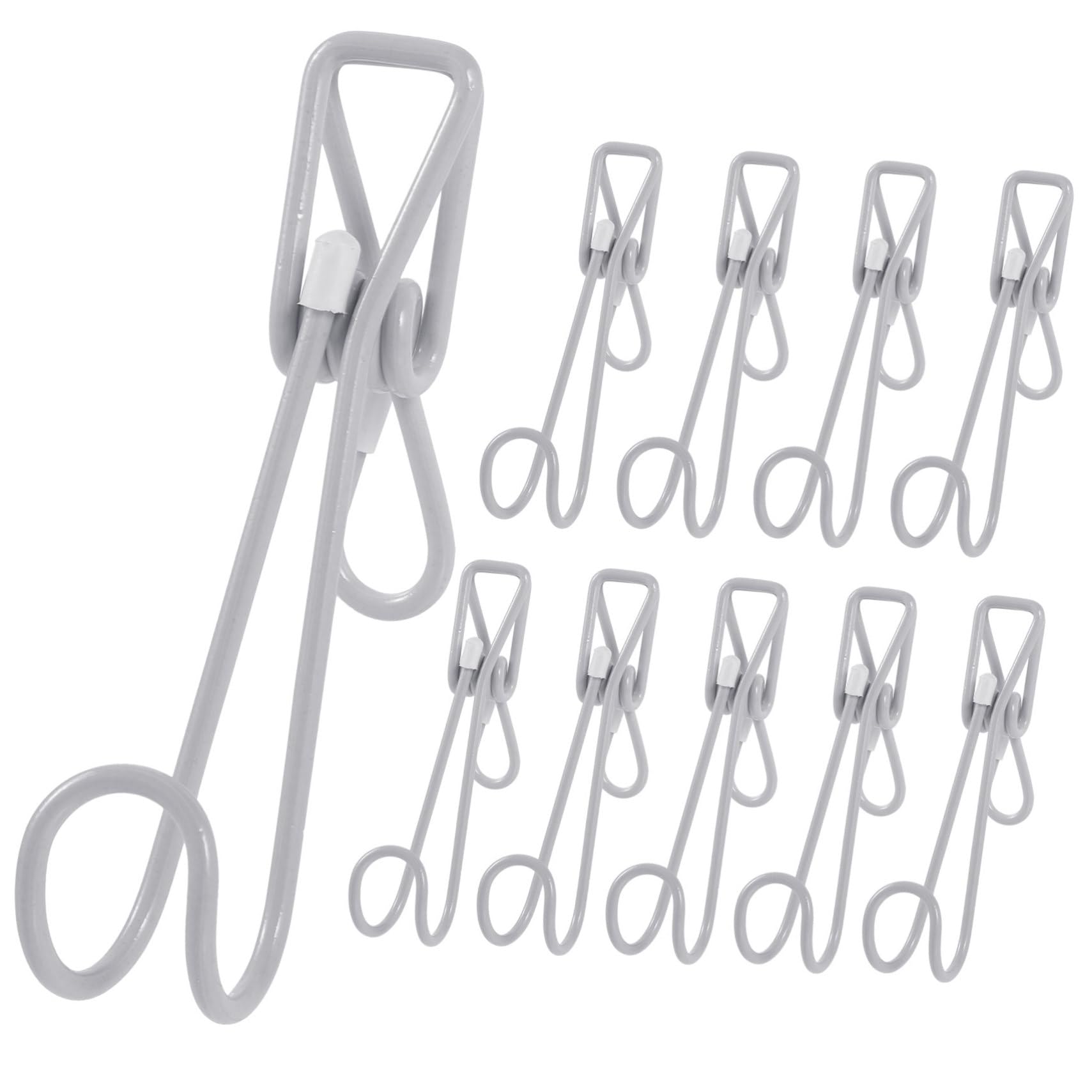 10 Pcs Stainless Steel Hanging Clip Hooks - Versatile Metal Kitchen Clips for Towels Bags & Office Use