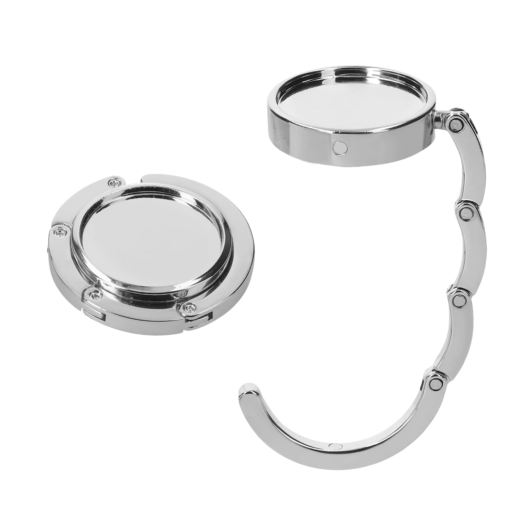 kwmobile Purse Hook for Table - Set of 2 Purse Holder - Folding Handbag Hanger - Portable Bag Holder - Bag Hooks for Desk - Table Hook Silver