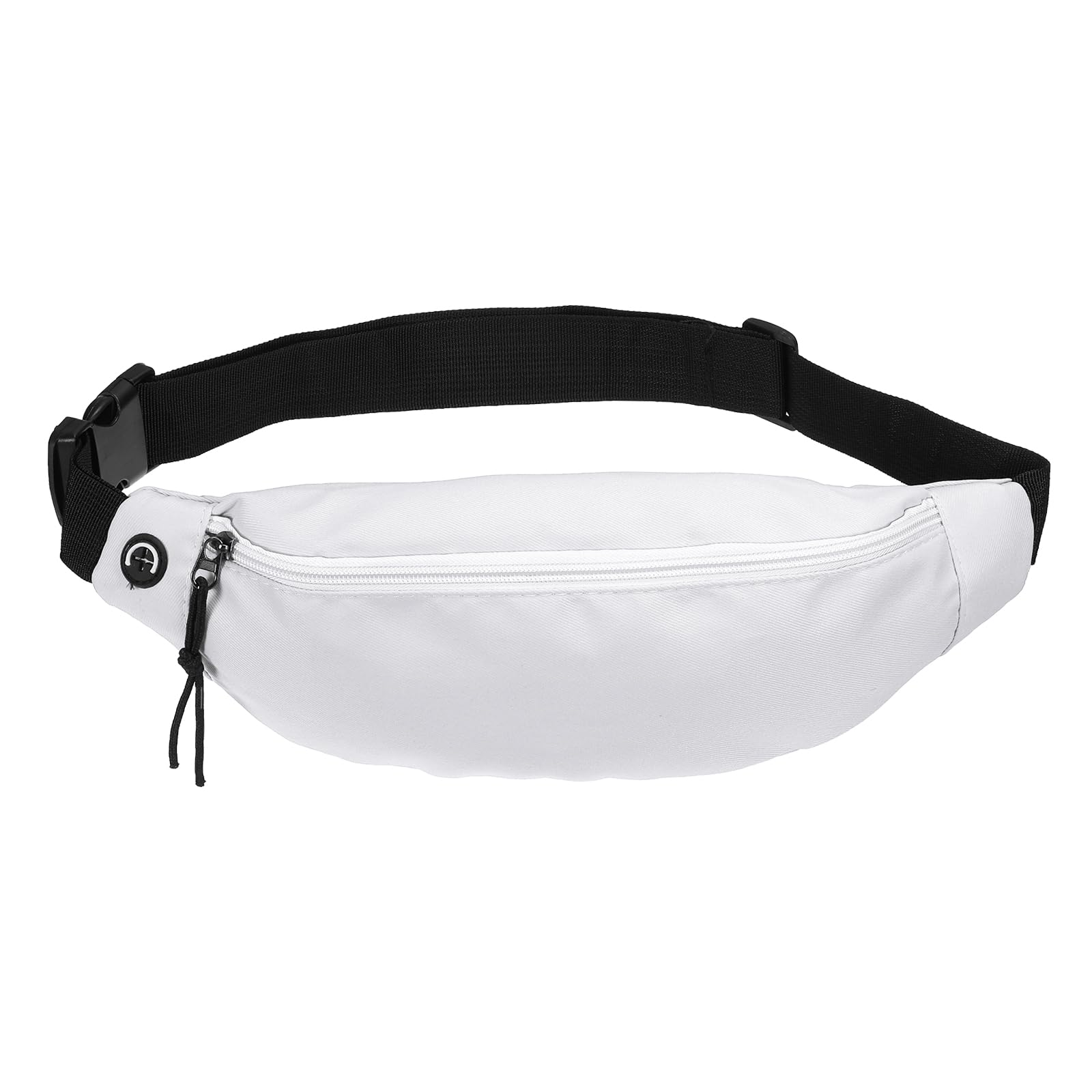 PATIKIL Fanny Pack, Adjustable Belt Bag for Men and Women Waterproof Waist Bag Crossbody with Headphone Jack for Hiking Walking, White