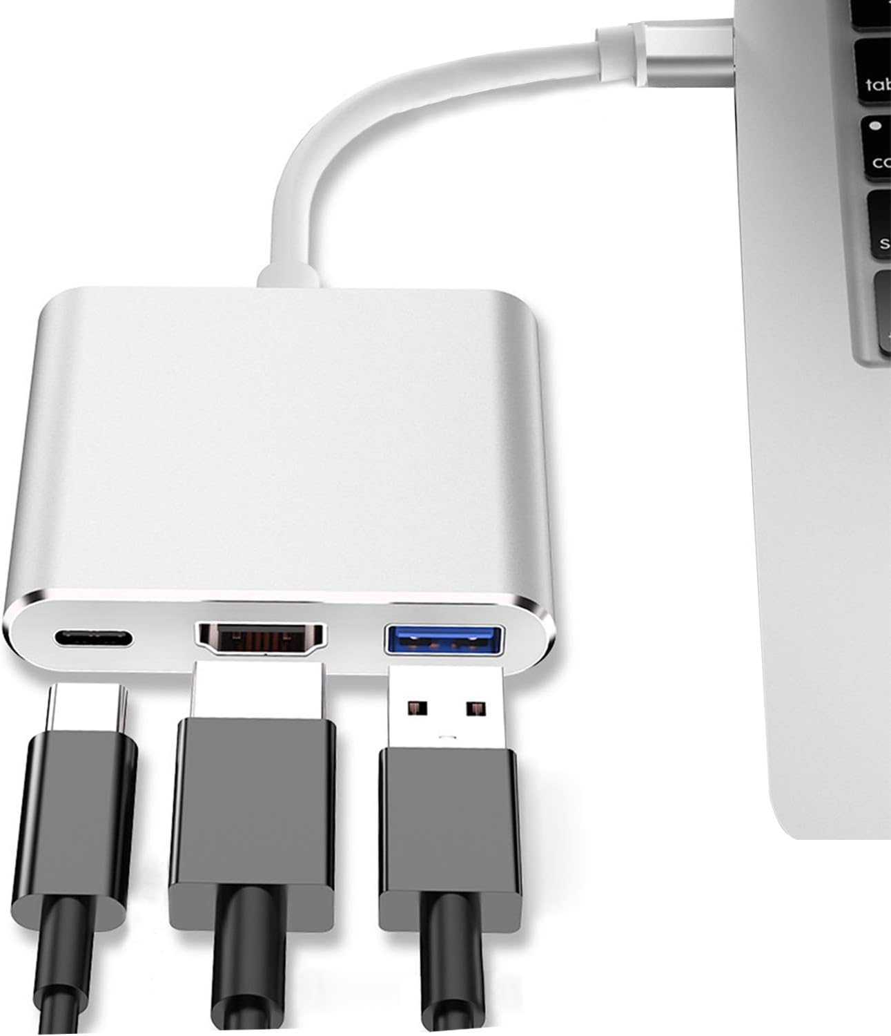 USB-C to HDMI Adapter, 3 in 1 Type C to HDTV Converter support 4K 30Hz, PD100W and USB3.0 for 2024-2018 Macbook Pro - Image 3