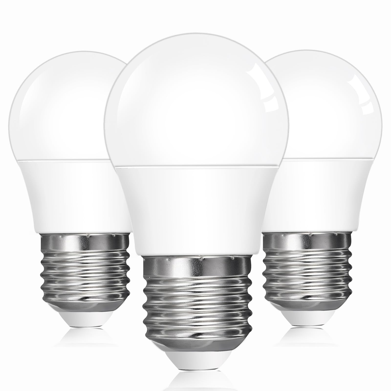 Caldarax 5W E27 LED Light Bulb, Edison Screw ES, Natural White 4000K, 40W Equivalent, 450LM Golf Ball G45 Energy Saving Bulbs, Non Dimmable, 3 PCS