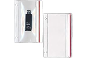 STORE SMART StoreSMART - Flash Drive Zipper Case for 3-Ring Binders - Vinyl Plastic Binder Pockets - R1831 5 Pack