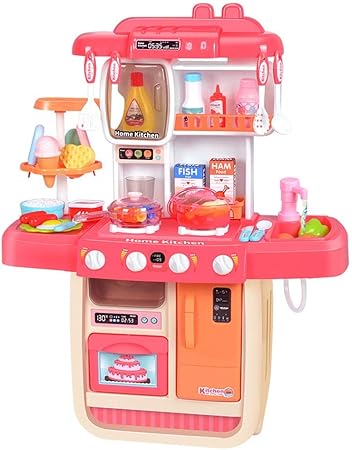 Amazon Cxlおままごと キッチンセット キッチン おもちゃ おもちゃ 収納 食器 調理器具付 まごと 食べ物 知育玩具 ピンク セット おもちゃ