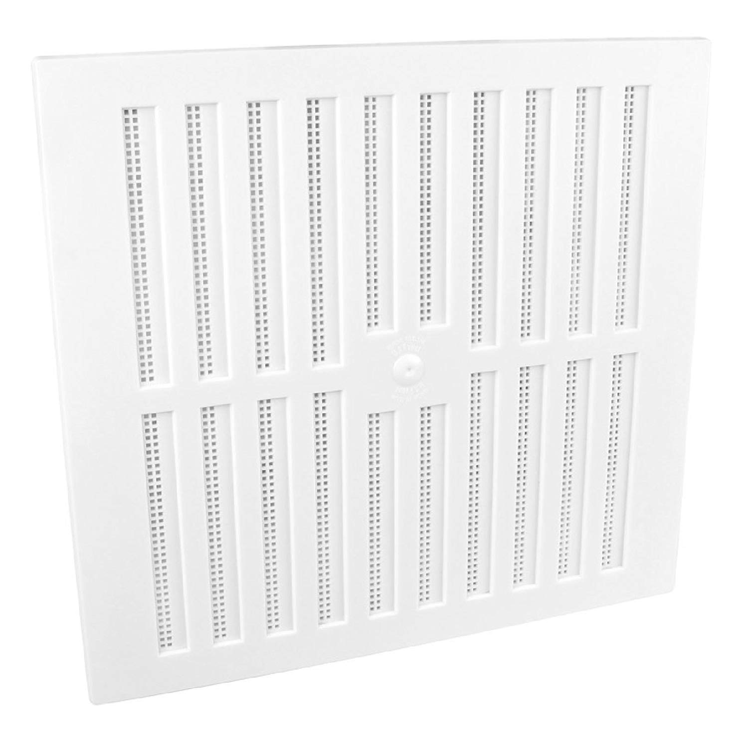 9" x 9" White Plastic Adjustable Hit and Miss Air Vent Grille with Flyscreen Cover, Overall Size 11.25" x 10.5"
