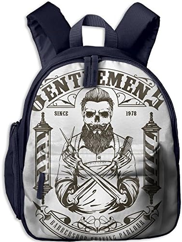 Hand Drawn Barber Shop Kid's Shoulder Backpack School Bag School Backpack Backpack For Teens Boys Girls Students