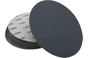 AutKerige 1200 Grit Wet Dry Sandpaper, 6 Inch 25 PCS Hook and Loop Sanding Discs with Premium Silicon Carbide Abrasive, Polishing Sandpaper Pads for Auto Polishing or Stretches Removing