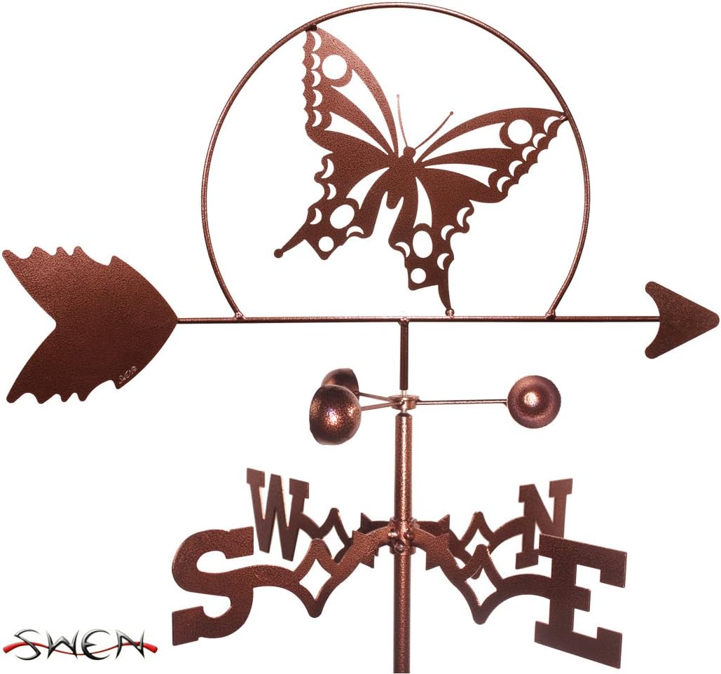Weathervanes - SWEN Products Hand Made Butterfly Flat Post Mount Weathervane ~New~