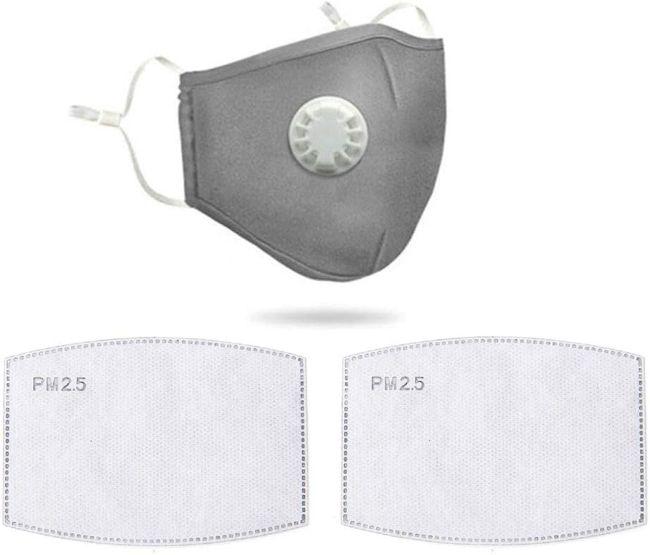 Reusable Face Masks with Breathing Valve Dust Mask Unisex Adult Fashion Breathable Half Face Masks for Outdoor Indoor - Pattern Mask (pink no pattern) (grey)