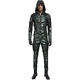 Occipa Adult Men Green Arrow Costume Oliver Queen Jakcet Pants PU Leather Battle Uniform Halloween Cosplay Outfits