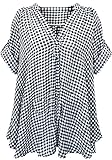 Generic Women V-neckCasual Tops Short Sleeve Plaid Blouse