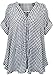 Generic Women V-neckCasual Tops Short Sleeve Plaid Blouse