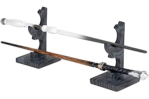 Cottage Garden Scrolled Grey Woodgrain 4.5 inch Resin Wand Stand 2 Piece Set