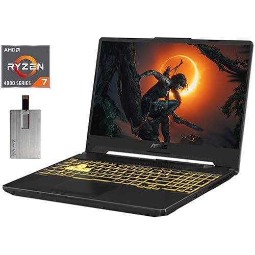 2020 ASUS TUF Gaming A15 15.6" FHD Gaming Laptop Computer, AMD Ryzen 7-4800H, 8GB RAM, 512GB PCIe SSD, Backlit Keyboard, NVIDIA GeForce RTX 2060, HD Webcam, Win 10, Gray, 32GB Snow Bell USB Card
