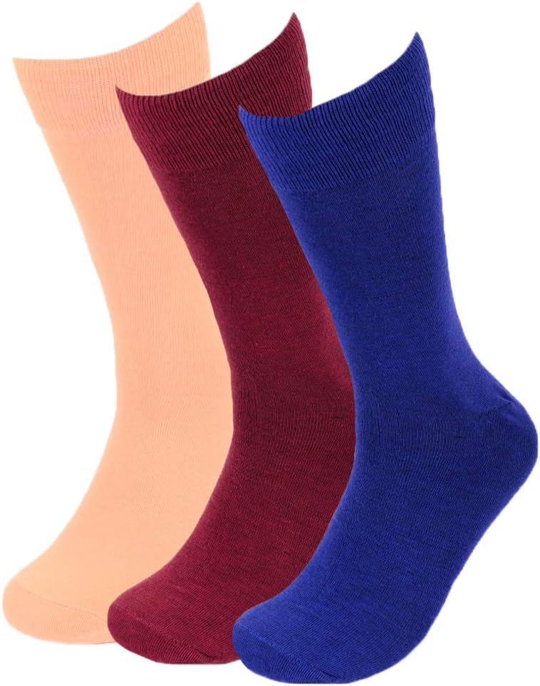 Feraricci Calcetines de vestir casuales de color sólido para hombre