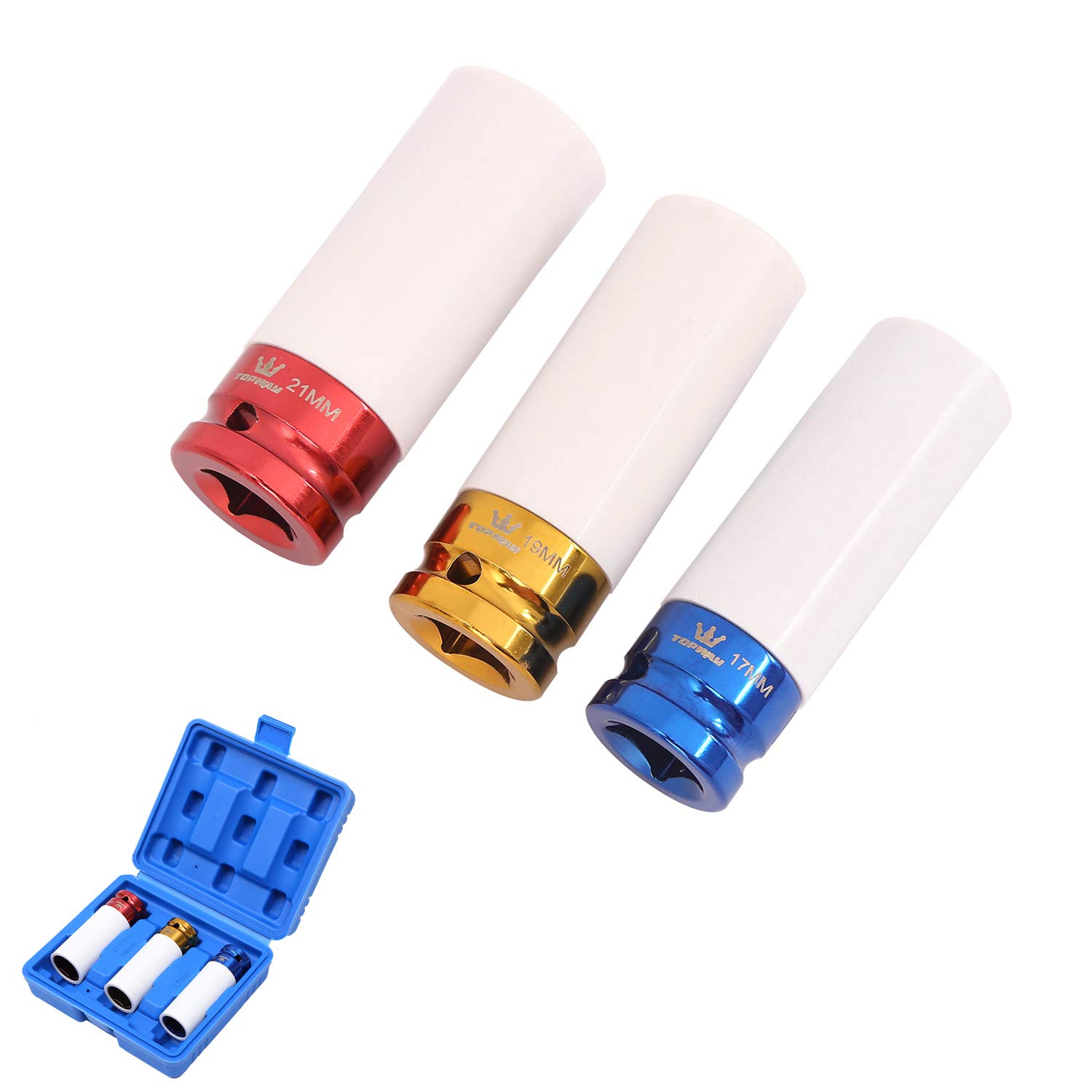 TOPWAY Alloy Wheel Impact Socket Set 3pc 1/2" Sq Drive