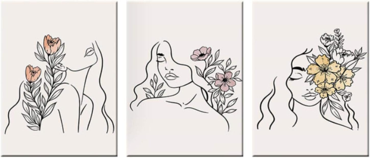 Boho Wandkunst Leinwand-Poster - Frauen-Silhouetten, 30x45cm, Deko Für Zuhause