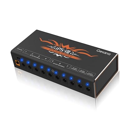 Getaria Guitar Pedal Power Supply 10 Isolated DC Output for 9V12V18V Effect Pedal with 2 USB Output