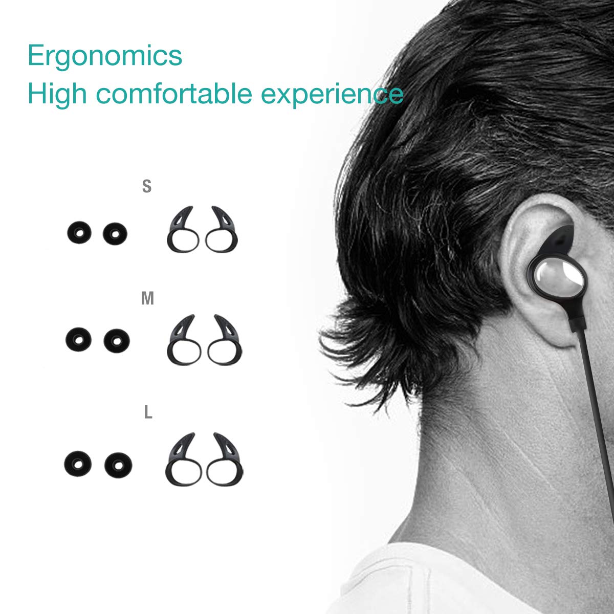 LERVEA Bluetooth Headphones, Wireless in-Ear Sport Earbud Noise Cancelling Wireless Bluetooth Earphones with Mic