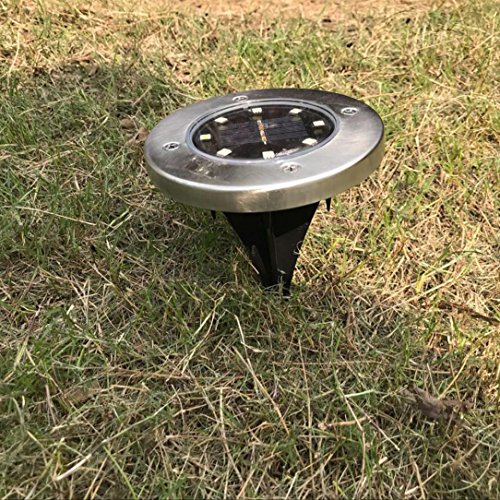 Howley 8LED Solar Power Buried Light Under Ground Lamp Outdoor Path Way Garden Decking (Cool White)