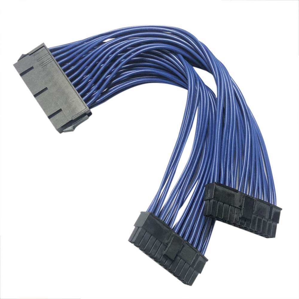 Gintai 24Pin PSU Male to Female Y Splitter Extension Cable for ATX 24Pin 1 to 2 Port Power Supply Cable Cord