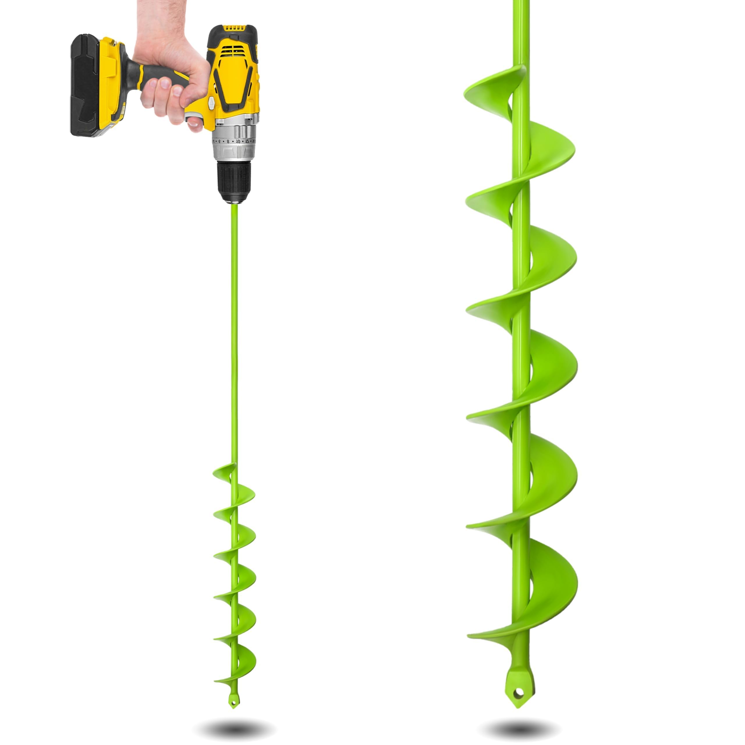 SORANGEUN 2"x32" Auger Drill Bit for Planting, Garden Auger for Planting Bulbs with Drill for 3/8" Hex Drive Image