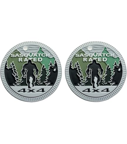 Lawq Squatch Badge Rated Car Emblem Sticker, 4 X 4 3D Metal Sticker Round Emblem Decal Automotive Emblem Badge Decal Sticker Car Exterior Decal Jeeps