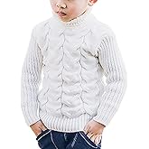 YETANLID Baby Boys Turtleneck Knit Sweaters Toddler Girls Soft Warm High Collar Pullover Sweater Size 1-8T