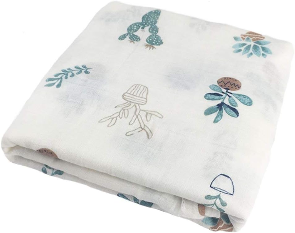 Swaddle Blanket - Muslin Swaddle Square Blankets, Baby Swaddle Wrap Bedding Blankets Receiving Blanket Wrap for Infant Newborn Baby 120 x 120 cm
