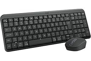 Combo Teclado e Mouse Sem Fio Logitech MK250 Bluetooth com Conectividade Rápida e Fácil, Design Compacto, Mouse Ambidestro, Layout ABNT2, Construção Durável, Compatível com PC e Mac - Grafite