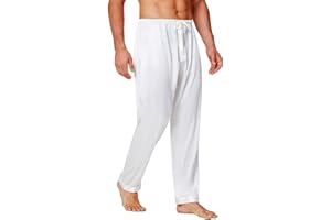 Lonxu Mens Satin Pyjamas Pants Sleep Bottoms Lounge Pants S~4XL