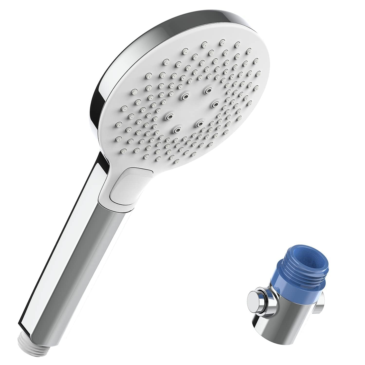 HONBOO Hand Shower with Shower Shut Off Valve, Pressure Shower Head with 4 Mode, Powerful Shower Head, Water Saving Universal Massage Handheld Showers, Chrome