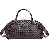 Woven Tote Bag Shell Purse for Women Trendy Faux Leather Shoulder Clutch Crossbody Handbag Woven Hobo Bag Top Handle Handbag