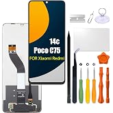 Replacement for Xiaomi Redmi 14C | Poco C75 LCD Screen 2411DRN47C, 2409BRN2CA, 2409BRN2CG, 2409BRN2CY, 2410FPCC5G Touch Digitizer Assembly Display with Repair kit