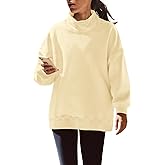 Yanekop Womens Mock Turtleneck Sweatshirt Oversized Turtle Necks Tops Casual Long Sleeve Pullover Sweatshirts Outfits