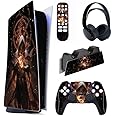 PlayVital Summon of Flame Full Set Skin Decal for ps5 Console Digital Edition, Sticker Vinyl Decal Cover for ps5 Controller & Charging Station & Headset & Media Remote