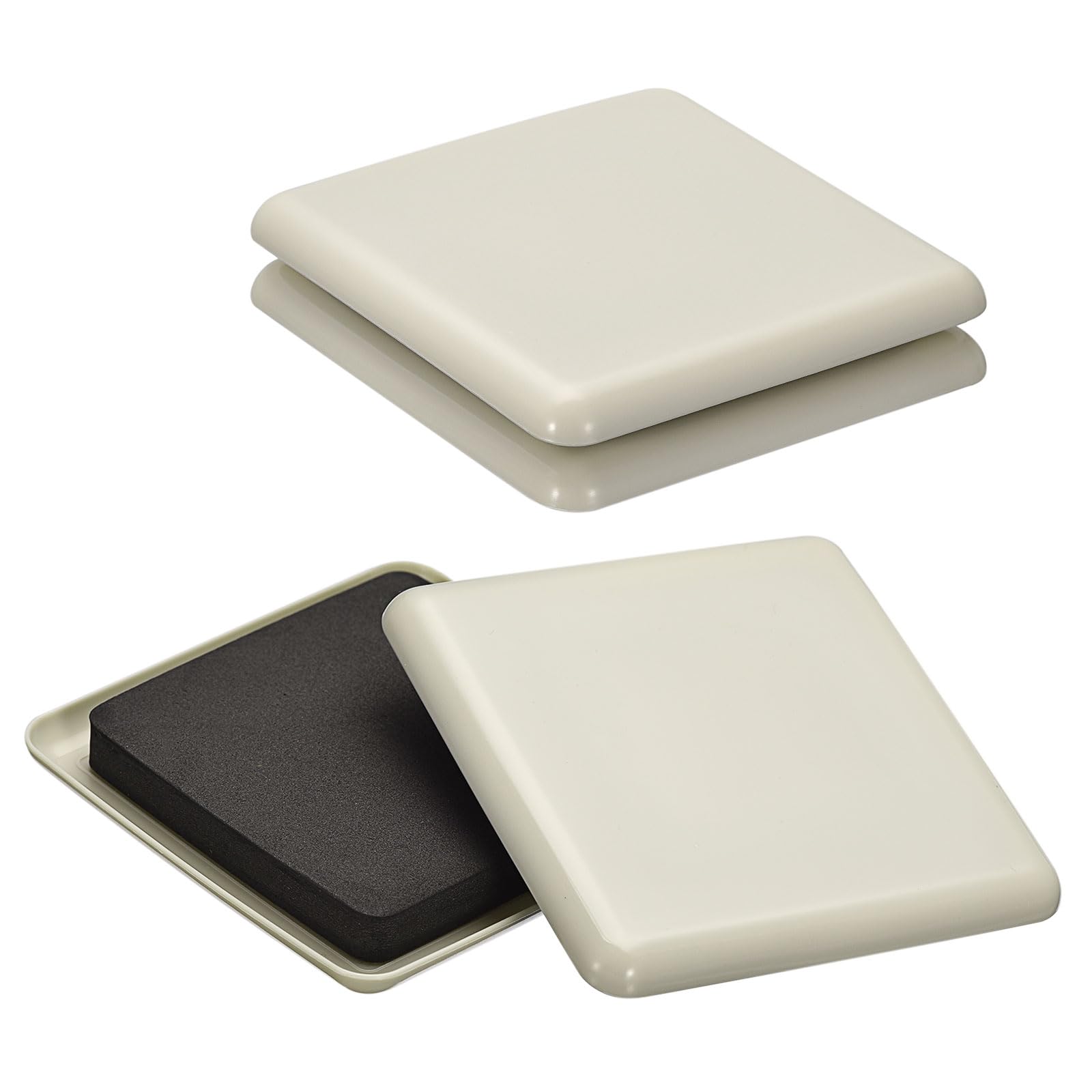 uxcell Furniture Sliders, 4Pcs 3.5" - Plastic Reusable Square Sliding Pads, Chair Glides for Carpeted Tile Vinyl Hardwood Floors (Grey)