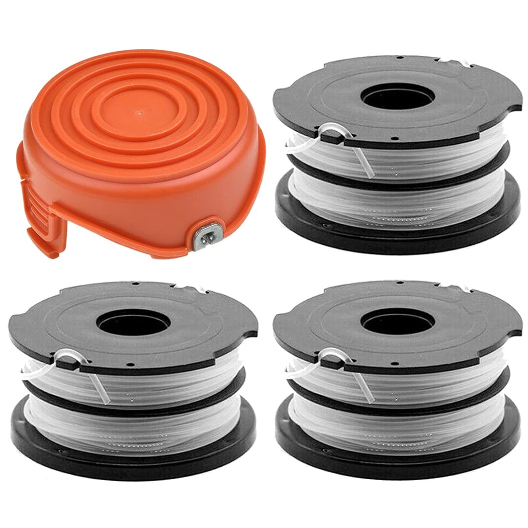 Odashen Replacement Kit for Black & Decker Strimmer GL675 GL680 GL685 GL686 GL687 GL690 1 Cover Cap, 3 Spool & Line