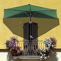 Sale Yescom 10ft Green Outdoor Patio Half Umbrella Cafe Wall Balcony Door 5 Ribs Tilt Aluminum Sun Shade 5pc Multibrown Wicker