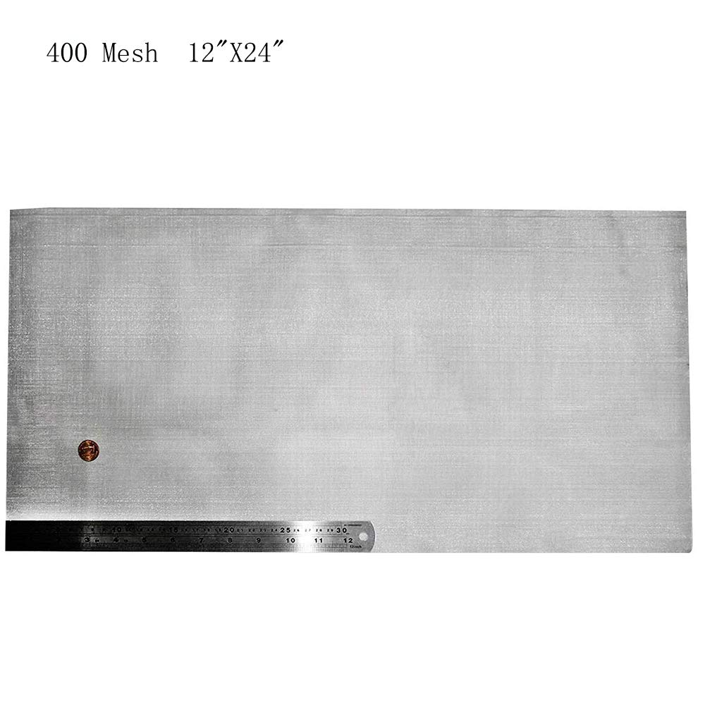Activists Stainless Steel Mesh 400 Mesh Woven Wire Super Fine Metal Mesh Screen 12"X24" T316 Metal Mesh Filtration Cloth Roll