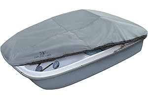Explore Land Pedal Boat Cover - Waterproof Heavy Duty Outdoor 3 or 5 Person Paddle Boat Protector, Grey