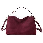 LOTUSTAR Slouchy Shoulder Bag Suede Soft Hobo Crossbody Bag with Adjustable Retro Y2K Shoulder Purse Vegan Handbag
