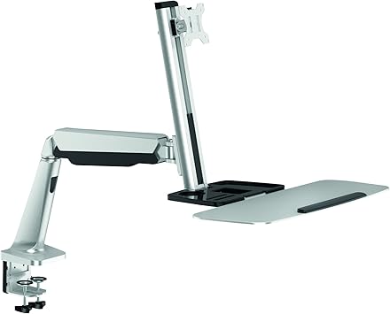 Logilink Bp0040 Sitz Steharbeitsplatz Monitor Schreibtischhalterung 33 81 3 Cm 13 32 Zoll Silber Amazon De Heimkino Tv Video