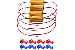Safego 4-Pieces 50W 3Ohm LED Load Resistors - Premium Quality LED Load Resistors for LED Turn Signal Lights or LED License Plate Lights or DRL, Fix Hyper Flash Error，Warning Cancellor